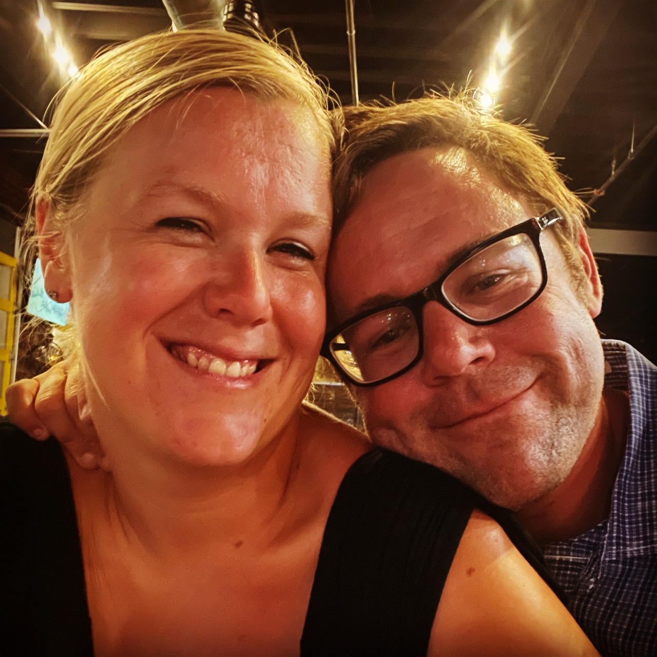 Carrie and Dale smiling together.