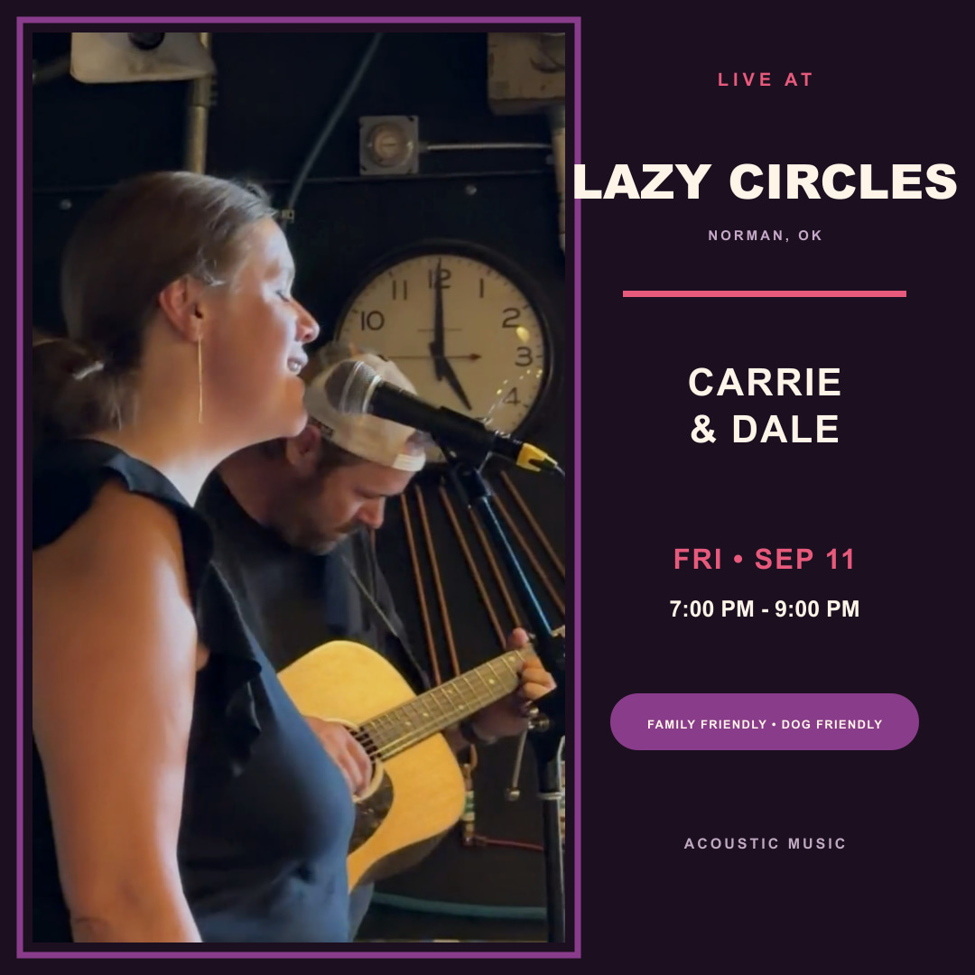 Carrie & Dale at Lazy Circles Brewing event artwork